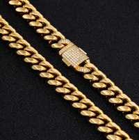 Thumbnail for 12mm Miami Cuban Link Chain Iced Clasp - Different Drips
