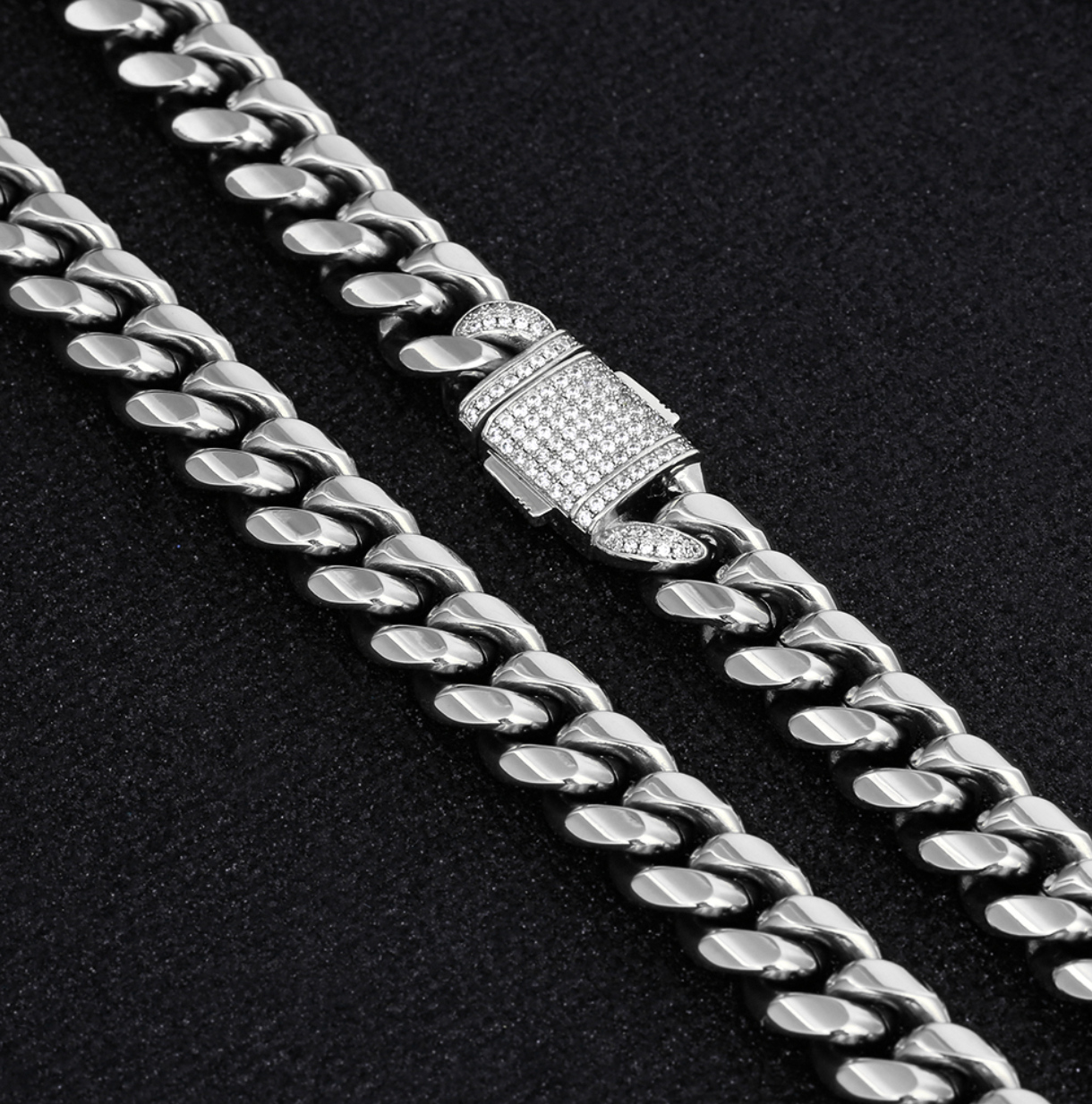 12mm Miami Cuban Link Chain Iced Clasp - Different Drips