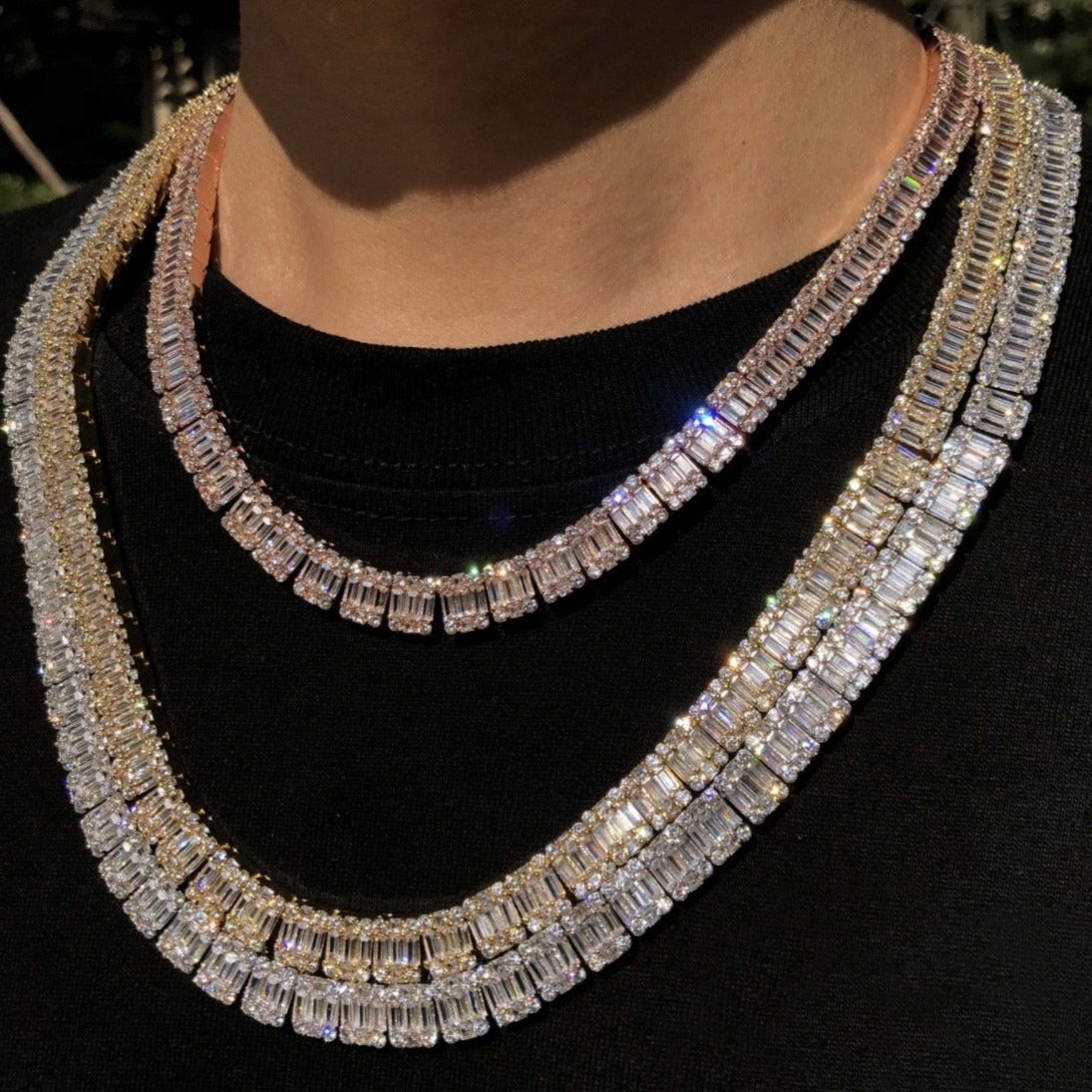 8mm Baguette Tennis Chain – Different Drips
