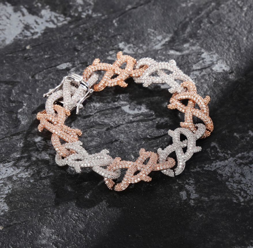 Iced Out Crown of Thorns Bracelet - Different Drips