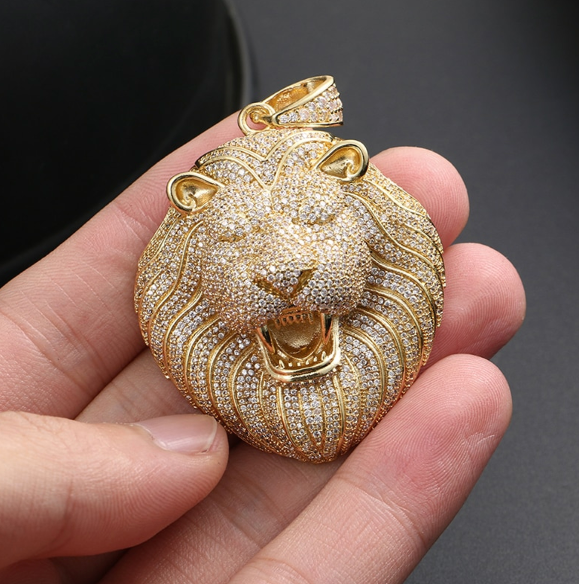 Iced Out Lion Pendant - Different Drips