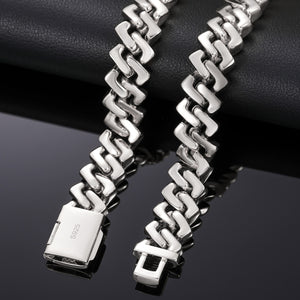 14mm VVS Moissanite & S925 Baguette Cuban Prong Link Chain - Different Drips