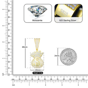 S925 Moissanite Money Bag Pendant - Different Drips