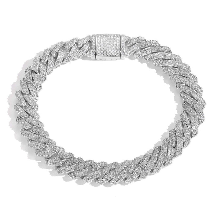 10mm Iced Out Cuban Prong Bracelet - Different Drips