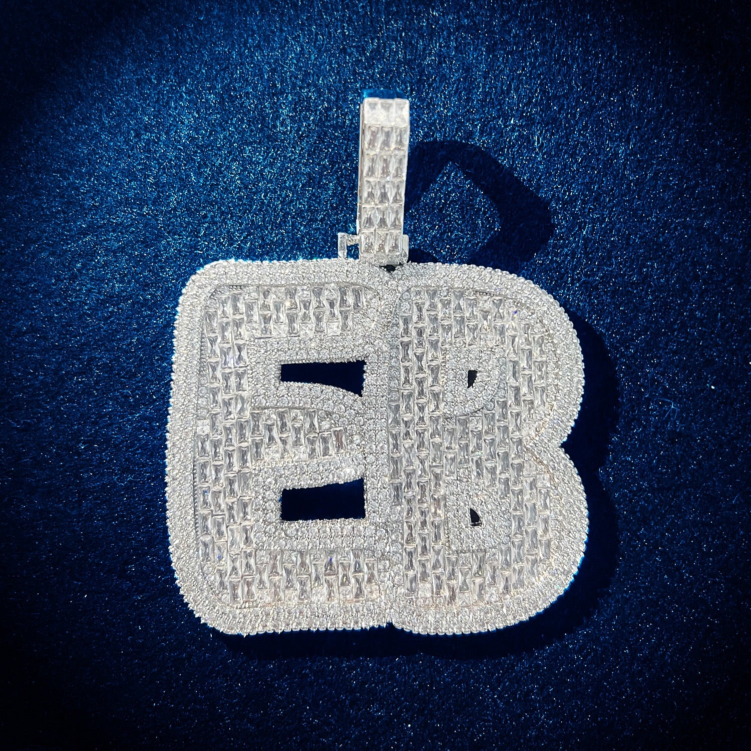 Baguette Outlined Custom Letter Pendant - Different Drips