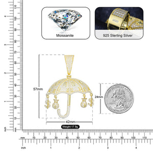 S925 Moissanite Money Bag Umbrella Pendant - Different Drips