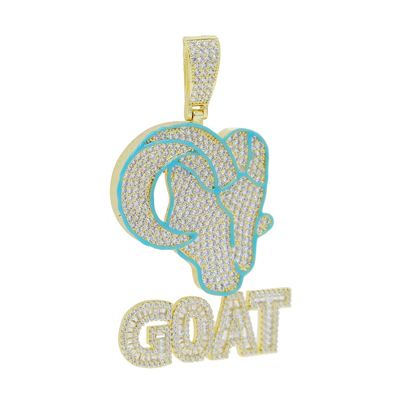 Iced Out Glow In The GOAT Pendant - Different Drips