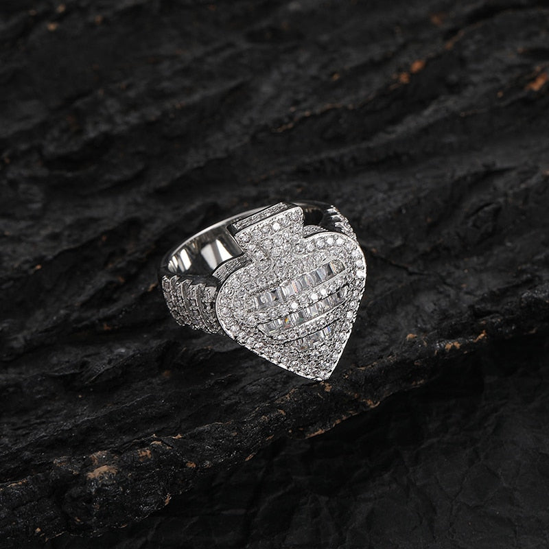 Baguette Ace Of Spades Band Ring - Different Drips