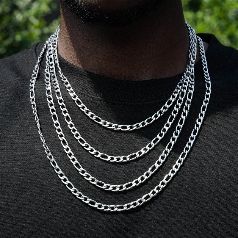 Men's Necklace Men's Chain Necklace 5mm Figaro Link 