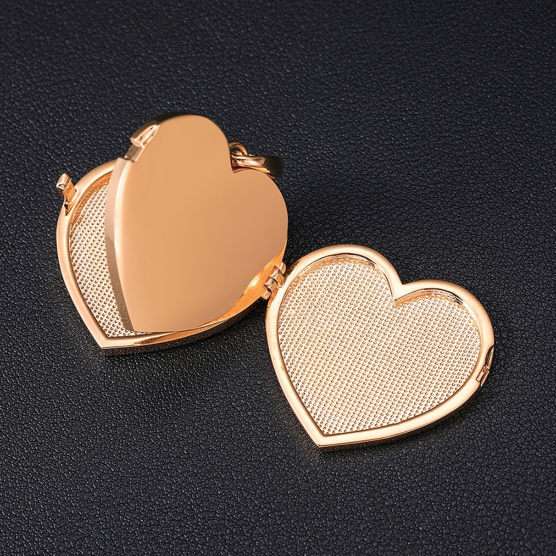 Solid Custom Heart Locket Photo Pendant - Different Drips