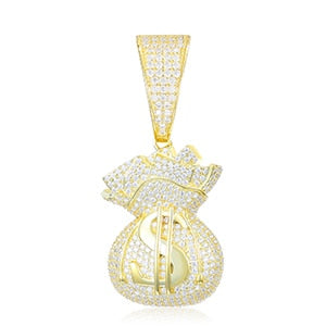 S925 Moissanite Money Bag Pendant - Different Drips