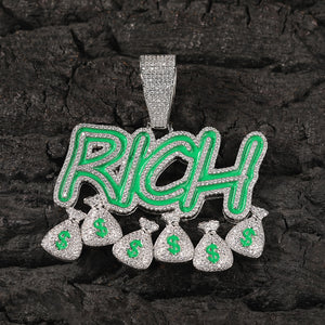 Iced Rich Glow In The Dark Pendant - Different Drips