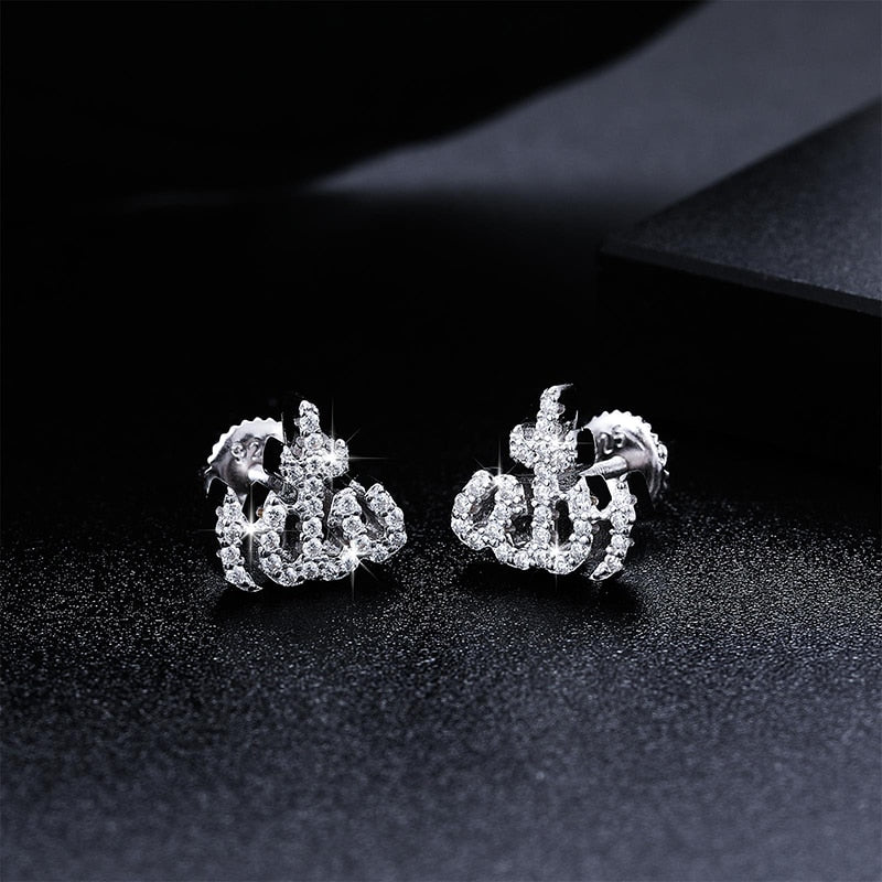 S925 Moissanite Allah Script Earrings - Different Drips