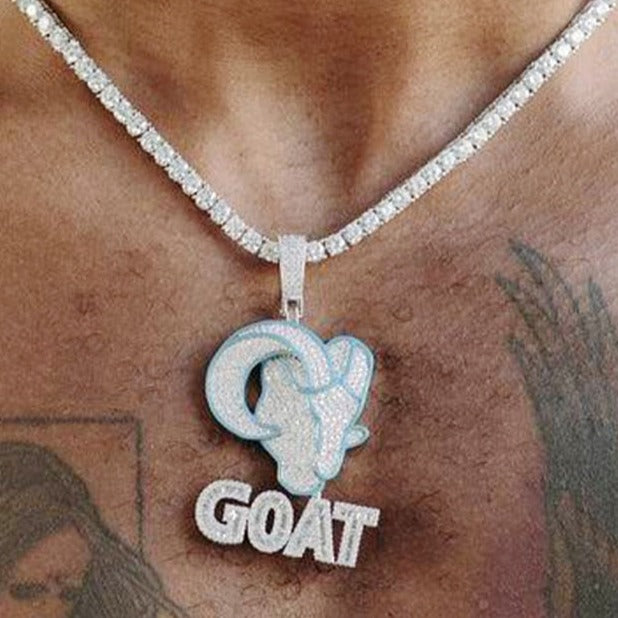 Iced Out Glow In The GOAT Pendant - Different Drips