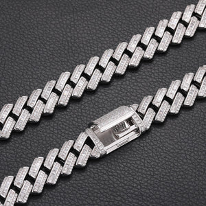 14mm S925 & VVS Moissanite Prong Cuban Link Chain - Different Drips