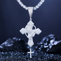 Thumbnail for S925 Moissanite Praying Cross Pendant - Different Drips