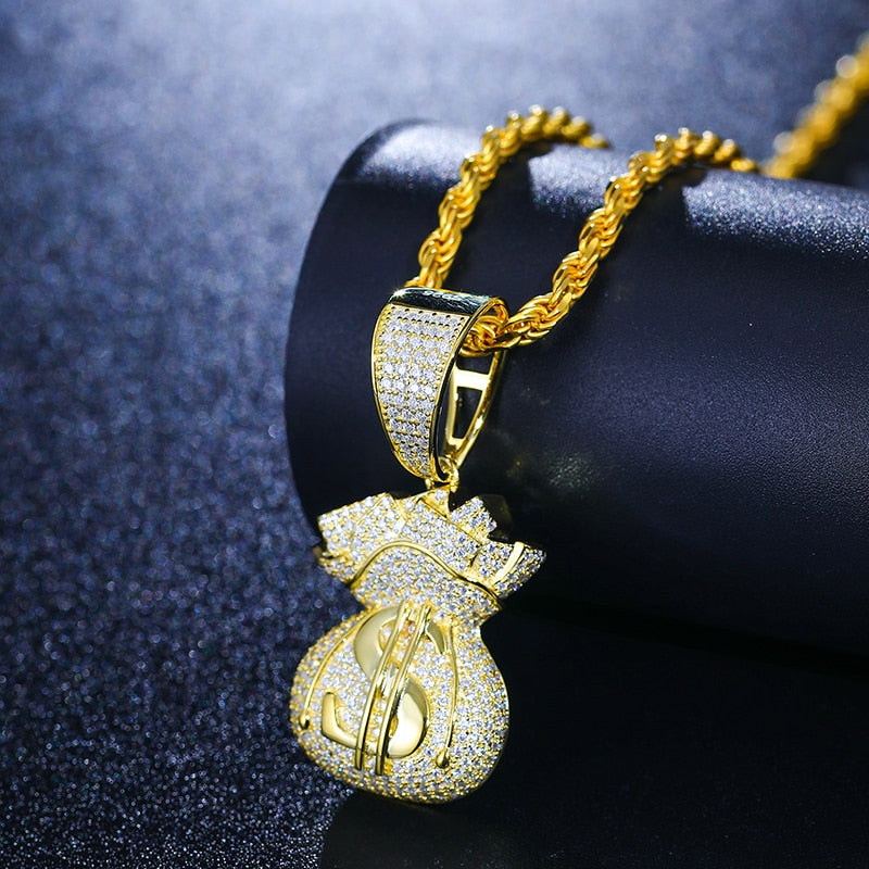 S925 Moissanite Money Bag Pendant - Different Drips