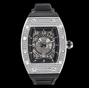 Iced Out Mechanical Watch in White Gold - Different Drips