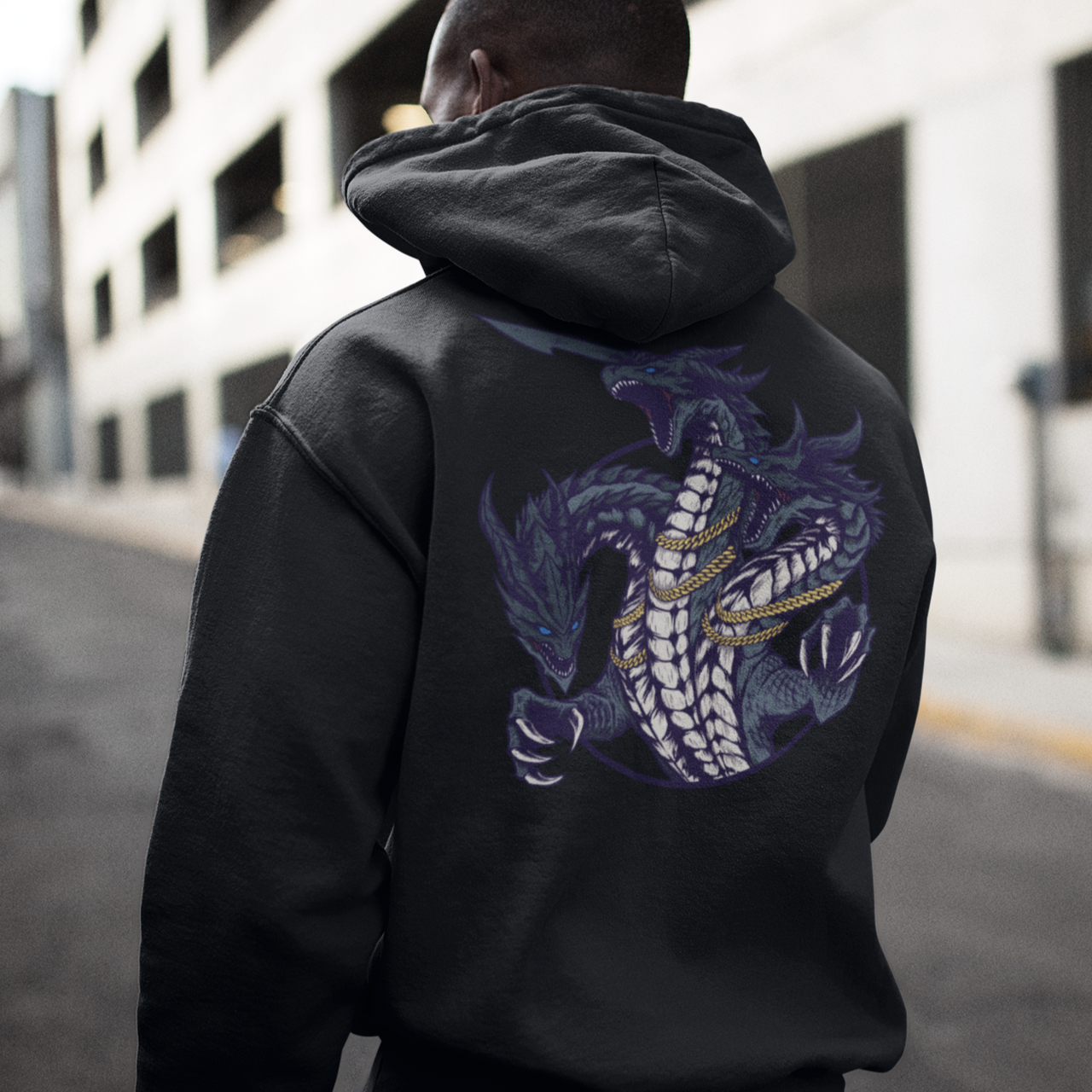 'Midnight' Dragon Hoodie in Black - Different Drips