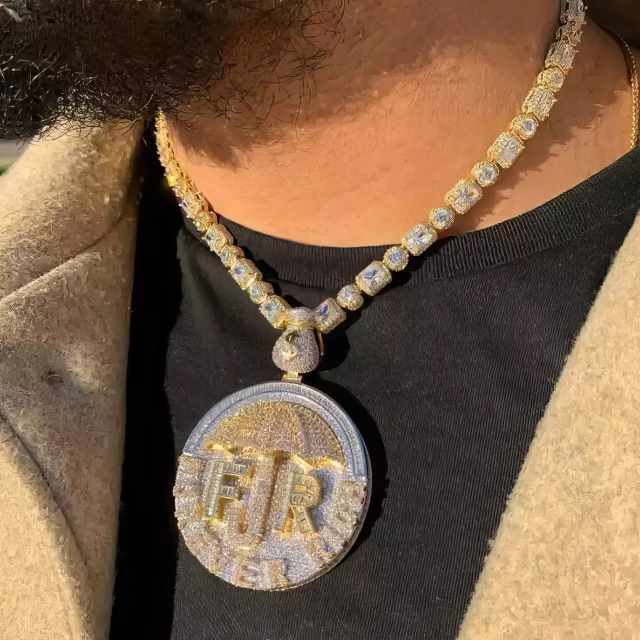 Two-Tone Iced Forever Rich Pendant - Different Drips