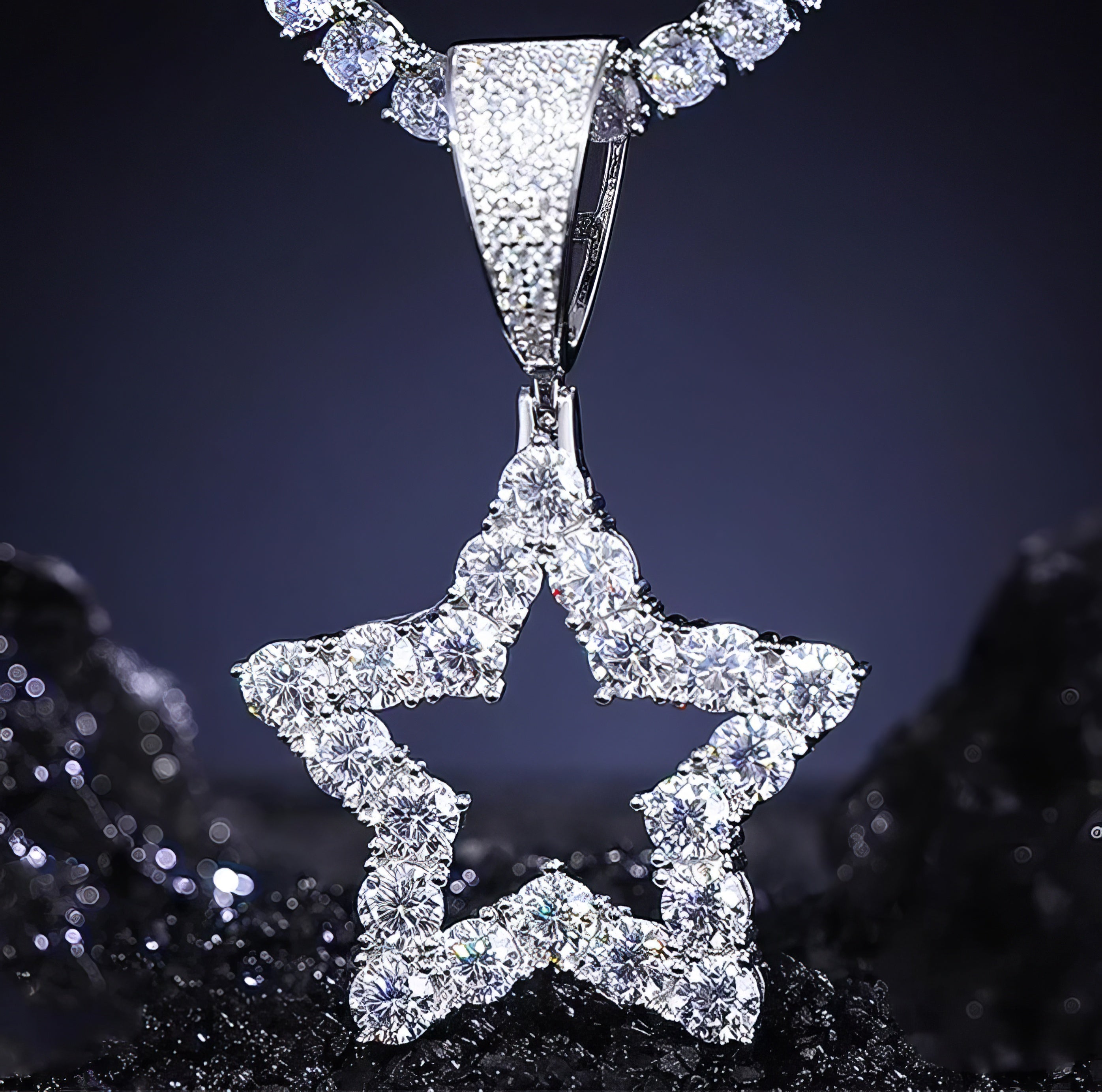 S925 Moissanite Hollow Star Pendant - Different Drips