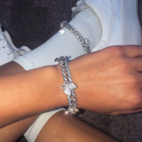 Thumbnail for Women White Gold Butterfly Bracelet - Different Drips