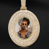 Thumbnail for Oval Baguette Custom Picture Pendant - Different Drips
