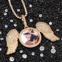 Thumbnail for Iced Angle Wing Photo Pendant - Different Drips