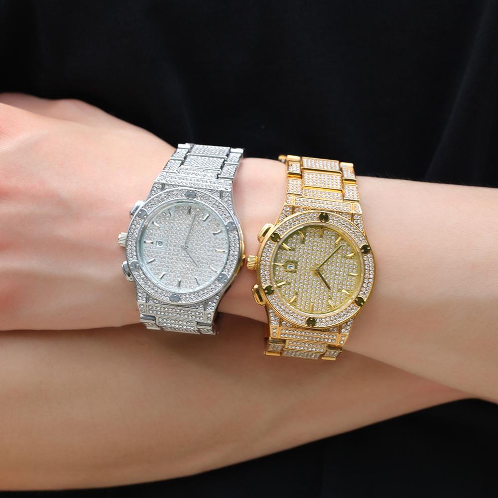 Iced Out Round Screw Head Watch - Different Drips