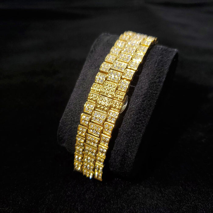 Iced Round Cut Roman Numeral Watch - Different Drips