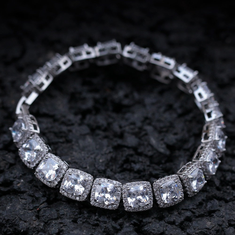 12mm Glacier Clustered Tennis Bracelet - Different Drips