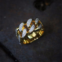 Iced Out Gold Cuban Ring – Different Drips