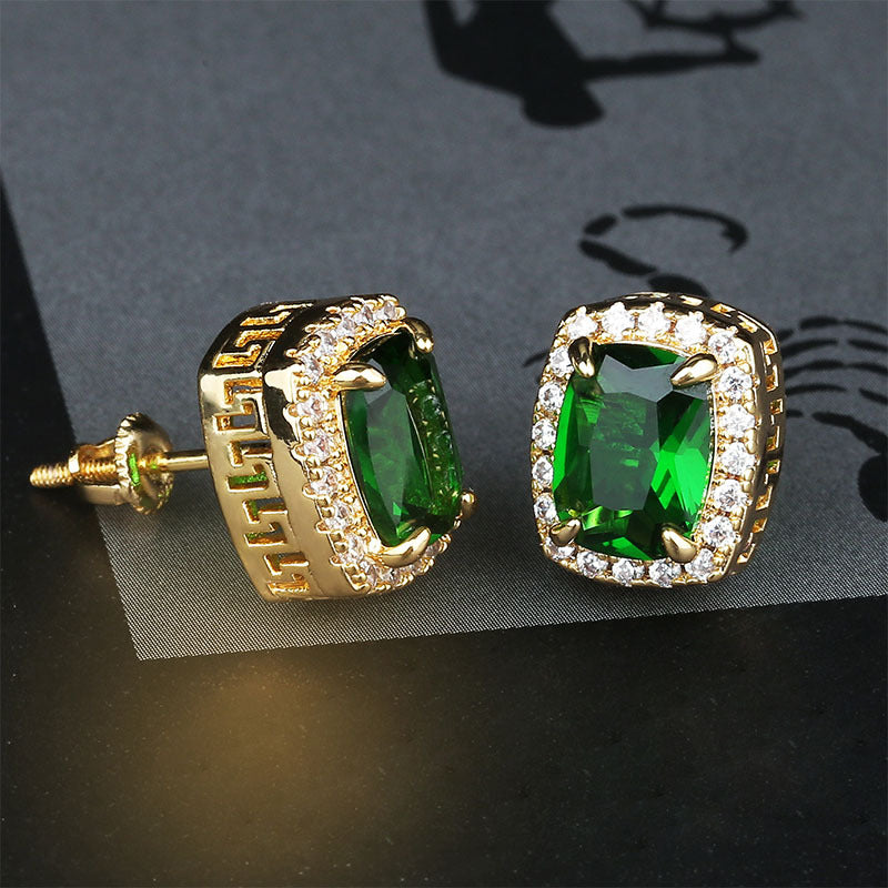 Emerald Cut Stud Earrings - Different Drips