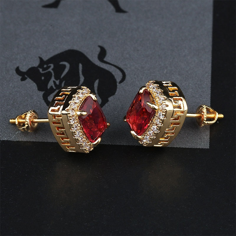 Emerald Cut Stud Earrings - Different Drips