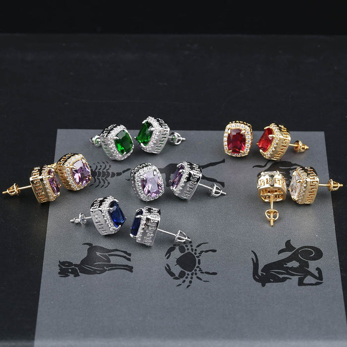 Emerald Cut Stud Earrings - Different Drips