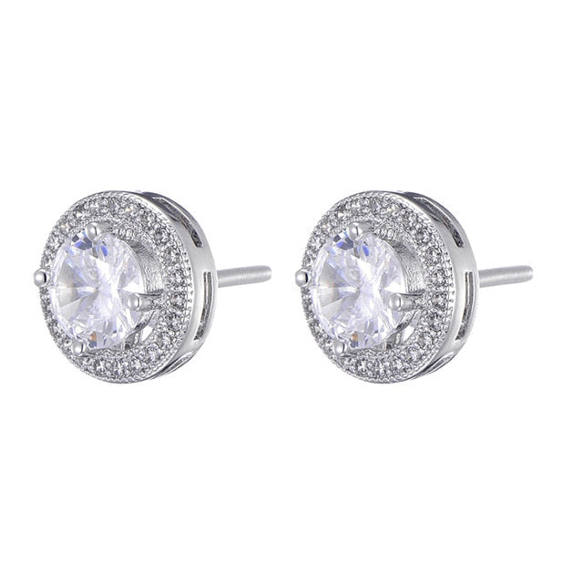 Iced Round Cut Tennis Earrings - Different Drips