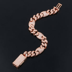 13mm Iced Mariner Cuban Link Bracelet - Different Drips