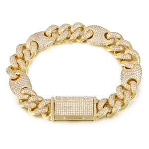 13mm Iced Mariner Cuban Link Bracelet - Different Drips