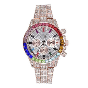 Iced Multi-Color Baguette Chronograph Watch - Different Drips