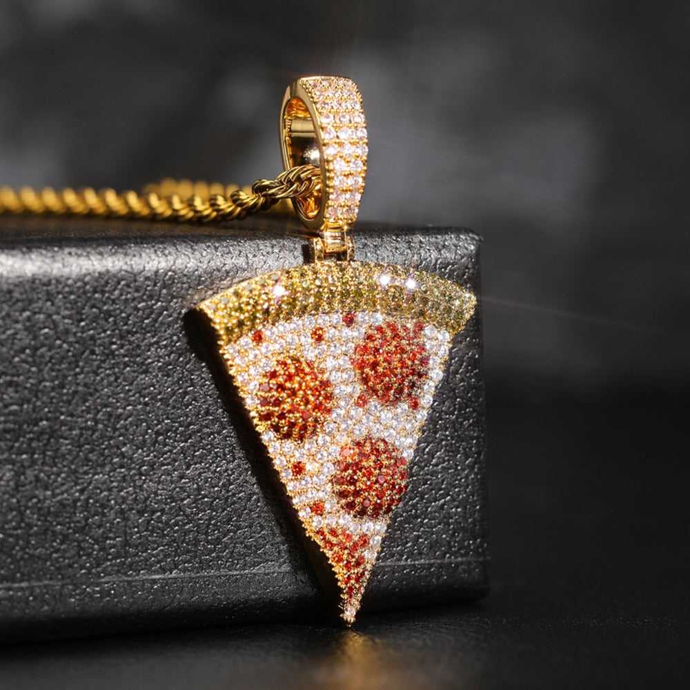 Iced Out Pizza Pendant - Different Drips