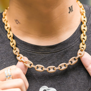 12mm Iced Out Mariner Link Chain - Different Drips