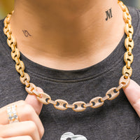 Thumbnail for 12mm Iced Out Mariner Link Chain - Different Drips