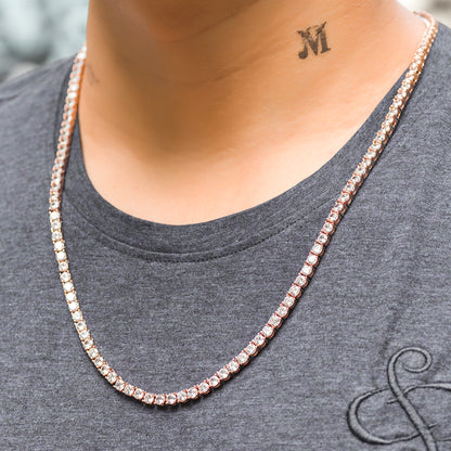 3-6mm Round Cut Iced Tennis Chain - Different Drips