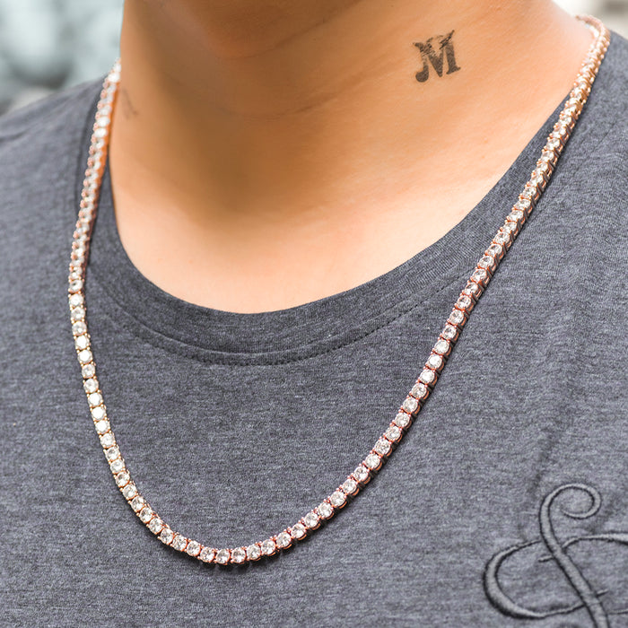 3-6mm Round Cut Iced Tennis Chain - Different Drips