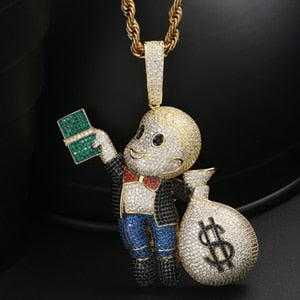 Sale Richie rich pendant 6.5 inches tall drip necklace bling chain