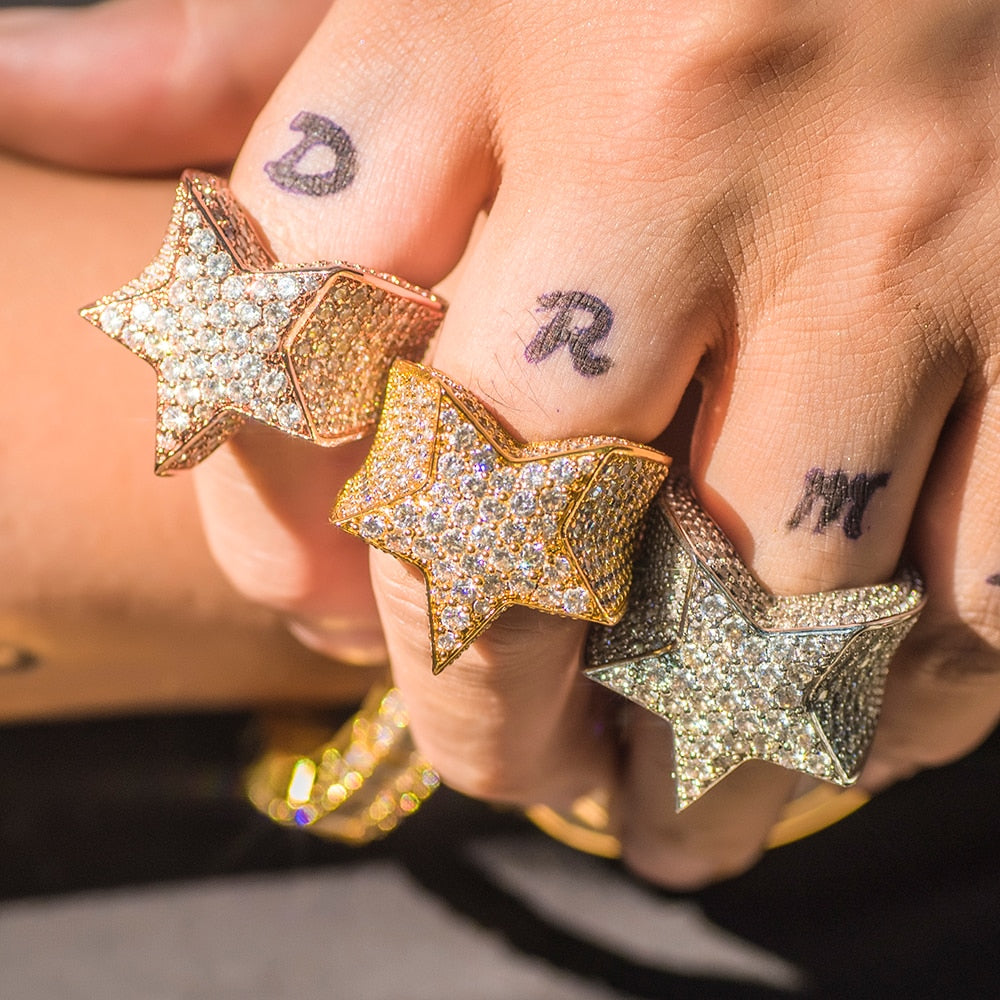 Five Star Iced Out Ring - Different Drips