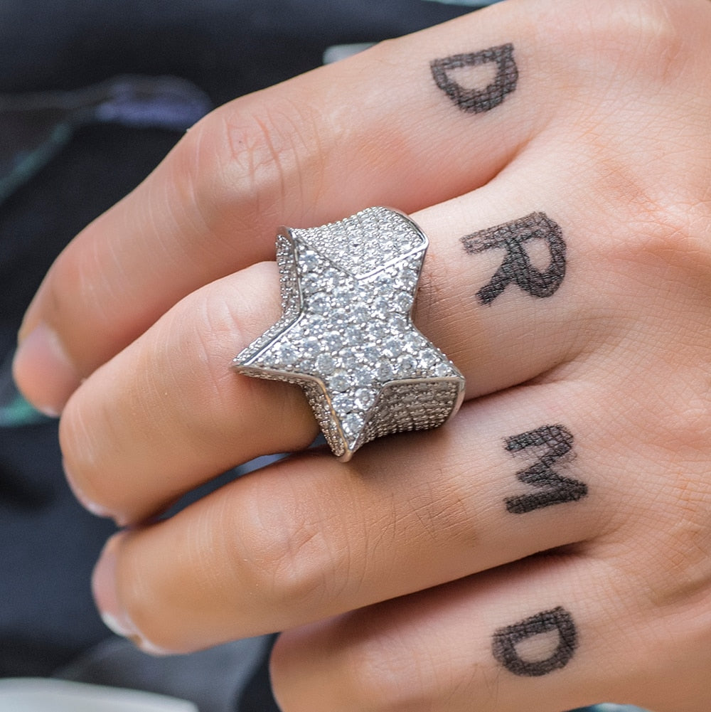 Five Star Iced Out Ring - Different Drips