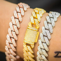 Thumbnail for 12mm Iced Prong Cuban Link Bracelet - Different Drips