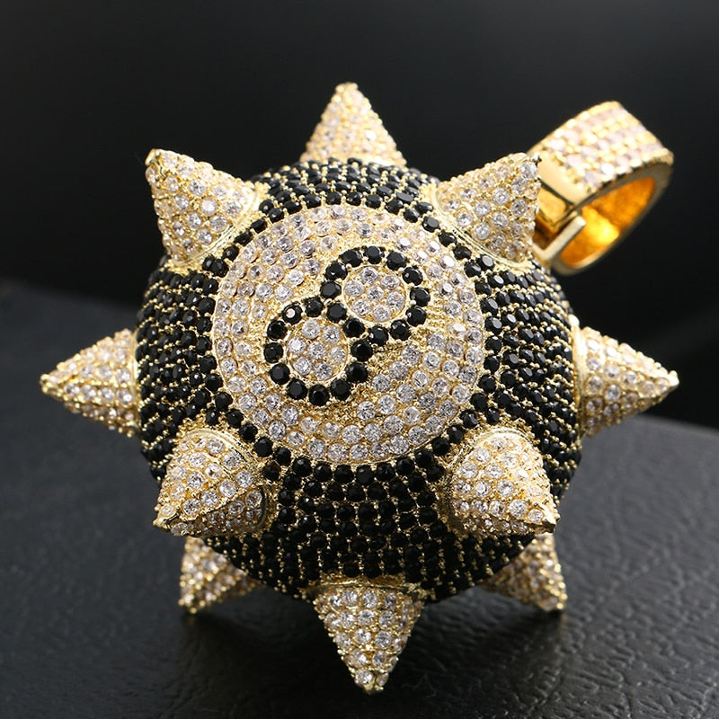 Iced Spiked 8 Ball Pendant - Different Drips