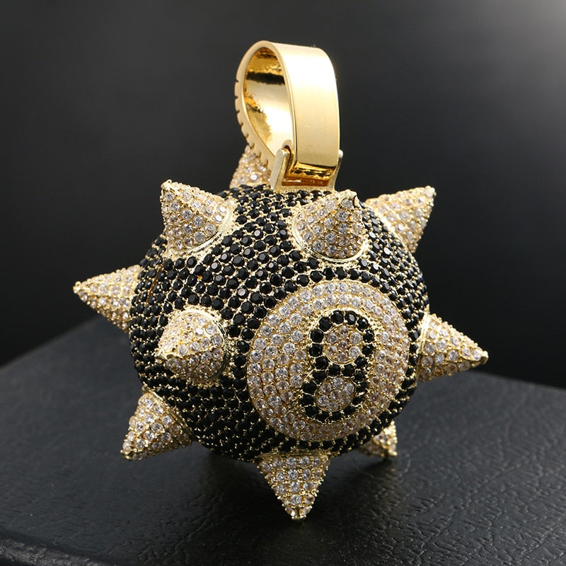 Iced Spiked 8 Ball Pendant - Different Drips